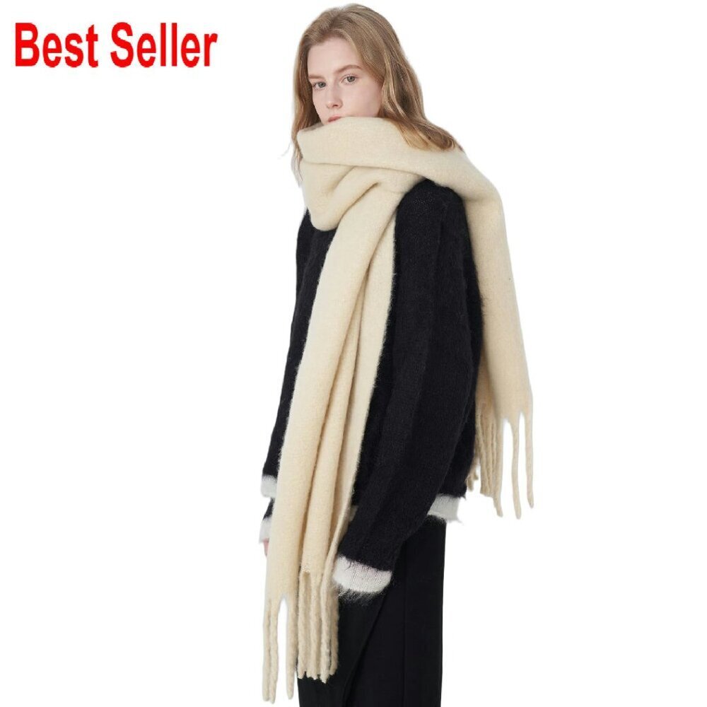 Oversized Chunky Blanket Scarf Cashmere Feel Soft Cozy Winter Wrap
